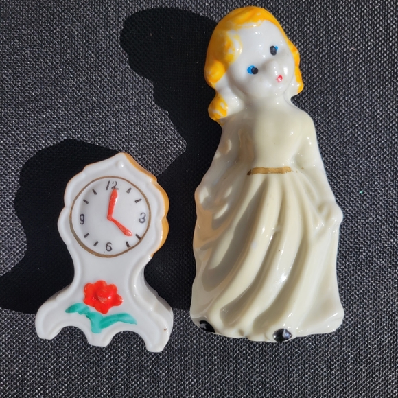 Vintage Girl & Clock Figurine Knick Knack Items ~ MCM ~ Japan ~ FINAL PRICE!!! - Picture 6 of 16